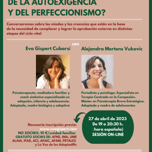 Charla grabada, ¿QUÉ HAY DETRÁS DE LA AUTOEXIGENCIA Y DEL PERFECCIONISMO?